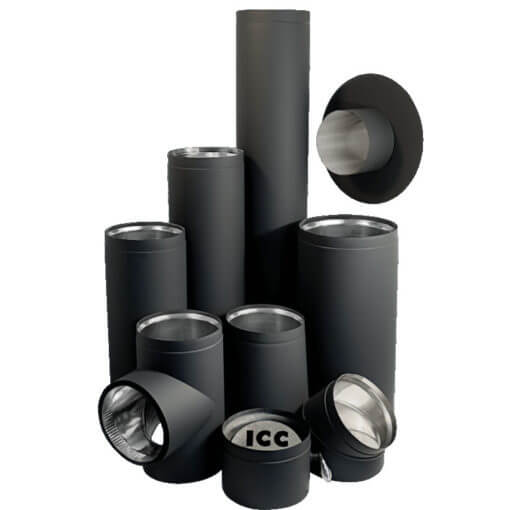ICC Ultra Black Double Wall Stove Pipe (6 Inner Diameter)